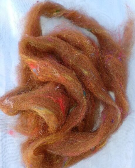 alpaca, silk, roving, alpaca blend, brown, multi-color